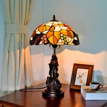 Lampa stołowa, witrażowa TIFFANY Style, 48cm VINTAGE