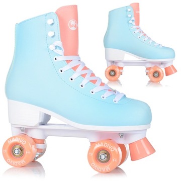 WROTKI KLASYCZNE RETRO PASTEL DLA DZIECI I DOROSŁYCH ABEC-7 KAUCZUKOWE KOŁA