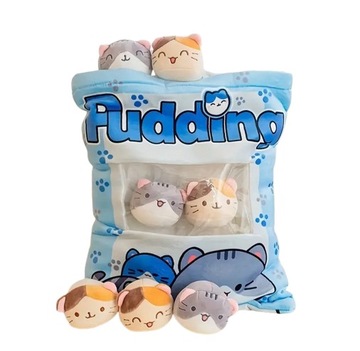 PODUSZKA PUDDING Z MASKOTKAMI DO RZUCANIAM KOT PRZYTULANKA PLUSZ