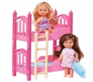 ДВУХЪЯРУСНАЯ КРОВАТЬ ДЛЯ КУКОЛ EVI LOVE РАСКЛАДНАЯ 2 КУКЛЫ