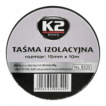 K2 TAŚMA IZOLACYJNA CZARNA 15MM/10M