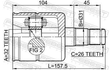 FEBEST 2311-030 SADA KLOUBU HŘÍDEL HNACÍ