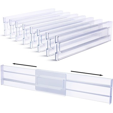 8x ORGANIZER DO SZUFLADY SZUFLAD PRZEGRÓDKA SEPARATOR REGULOWANY PRZEGRODY