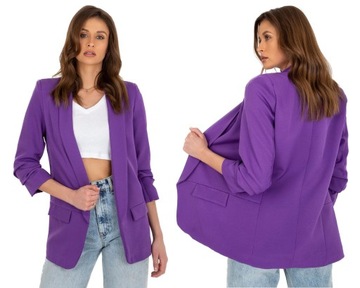 MARYNARKA damska ŻAKIET Italy Moda FIOLET 15P 38 M