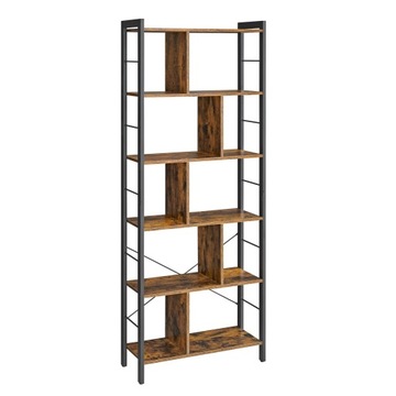 Regał do gabinetu LOFT wysoki z metalem