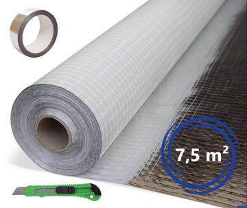 FOLIA PAROIZOLACYJNA ALUMINIOWA DACHOWA 110g SECCO 7,5m² + TAŚMA COROFLEX
