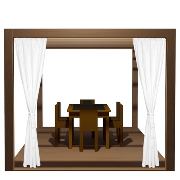 ZASŁONA OGRODOWA DO ALTANY 155X220 BIAŁY-TUNEL