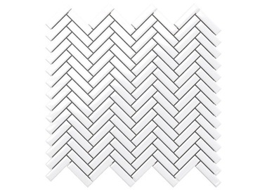 MOZAIKA CERAMICZNA MINI CHEVRON WHITE POŁYSK