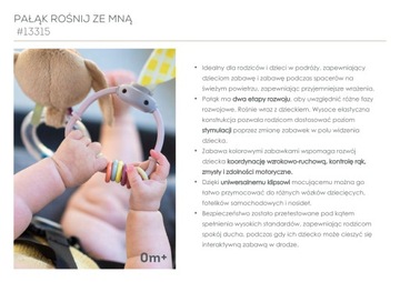 TAF TOYS Pałąk Łuk z zabawkami zawieszkami do wózka Zajączek Rośnij ze Mną