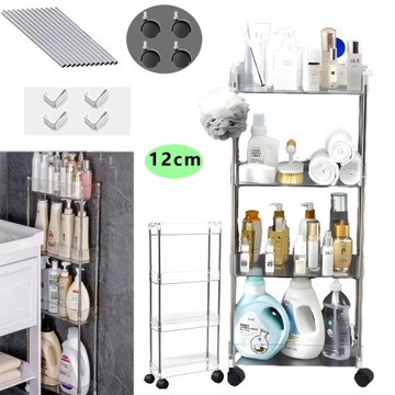 MOBILNY BAREK NA KÓŁKACH REGAŁ KUCHENNY STOLIK WÓZEK ŁAZIENKOWY SOLIDNY12CM