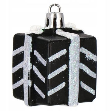 Набор черных елочных фенечек - Подвески на елку 10,5 см - 77 шт.