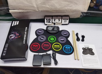 ПОРТАТИВНЫЙ ЭЛЕКТРОННЫЙ СИЛИКОНОВЫЙ БАРАБАН С 9 ПОДУШКАМИ ДЛЯ ДЕТЕЙ И НАЧИНАЮЩИХ