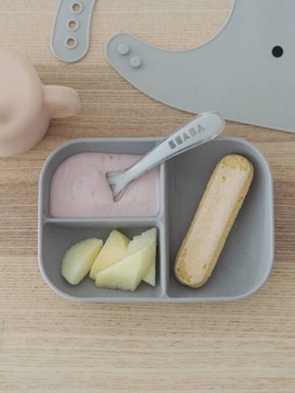 Beaba Komplet naczyń z silikonu 3 elementy pink