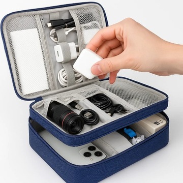 Organizer podróżny na kable ładowarki torba ETUI