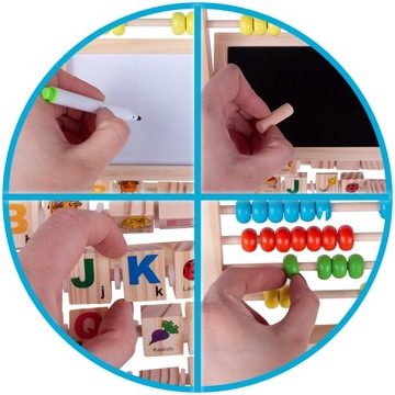 Обучающая деревянная доска для письма, счеты двусторонние.