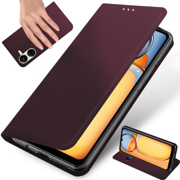 ETUI SKÓRZANE MAGNETYCZNE CASE do XIAOMI REDMI 13C / POCO C65 | + SZKŁO 9H