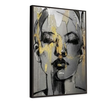 Obraz złota kobieta 69x99 cm w nowoczesnym stylu duży obraz do salonu