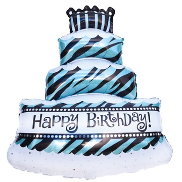 Balon foliowy tort niebieski 69cm x 98cm