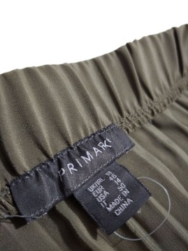 Długa spódnica damska plisowana na gumce z guzikami khaki pas 90-105 dł 80