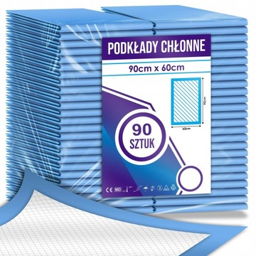 PODKŁADY CHŁONNE HIGIENICZNE MATY JEDNORAZOWE DO PRZEWIJANIA 60x90 100 SZT