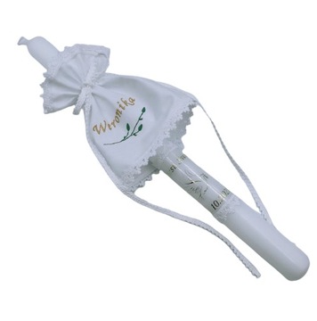 Крещенская свеча + украшение свечи - вышивка хлопком