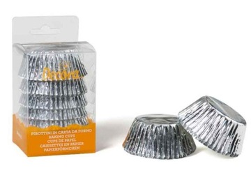 Srebrne papierowe foremki do MUFFINEK Ø 5 X 3,2 CM DECORA 60 sztuk