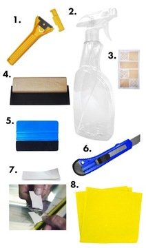 Большой набор аксессуаров для установки оконной пленки