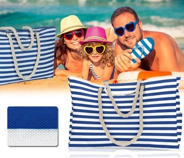 Большая пляжная сумка на молнии, сумка-шоппер для городского пикника