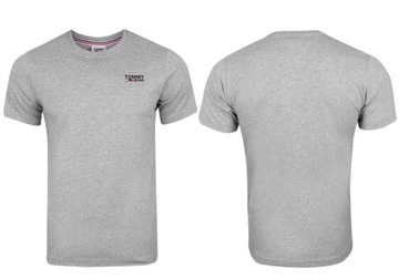 Tommy Jeans T-Shirt Corp Logo C Neck DM0DM09588 Szary Regular Fit XL