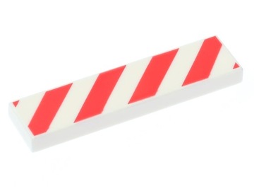 LEGO Płytka nadruk 1x4 barierka 2431p02 biała