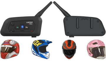2X INTERKOM MOTOCYKLOWY FM 1200M 4 OSOBY BLUETOOTH 5.0 SŁUCHAWKI NA KASK