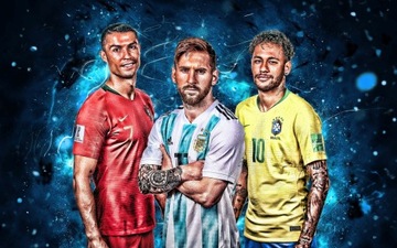 MESSI RONALDO NEYMAR Naklejka - plakat 60 cm K243