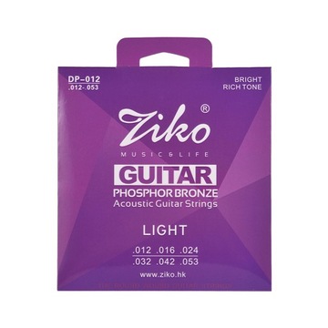 ZIKO DP-012 Легкие струны для акустической гитары с шестигранной головкой
