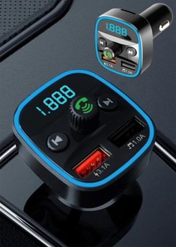 FM-ПЕРЕДАТЧИК BLUETOOTH 5.0 ЗАРЯДНОЕ УСТРОЙСТВО QC 3.0 2x USB USB-C 20 Вт RGB