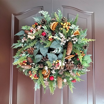 Wianek wieniec bożonarodzeniowy świąteczny 45 cm naturalny duży