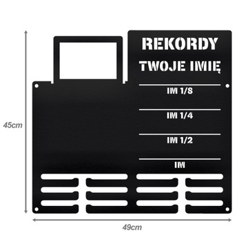 Wieszak na medale i numery startowe REKORDY TRIATHLON twoje imię 353.1