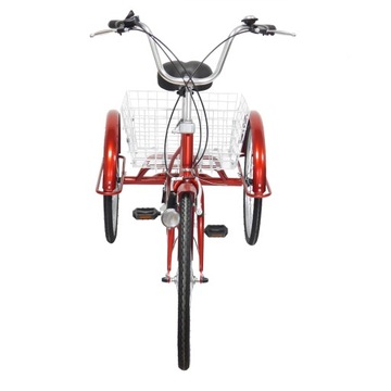 Трехколесный велосипед для взрослых 24 дюйма с фарами.