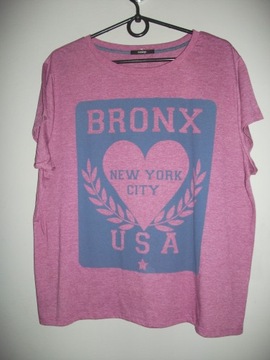 GEORGE t-shirt damski oversize Bronx róż/fiolet 36