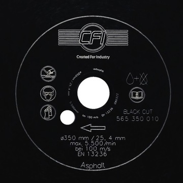 АЛМАЗНЫЙ ДИСК 350 x 25,4 ДЛЯ АСФАЛЬТОБЕТОНА CFI