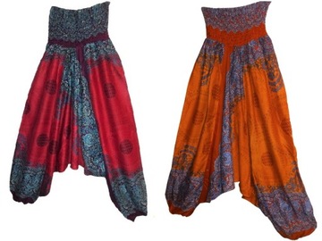 Spodnie alladynki szarawary indyjskie 2w1 uni