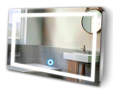 LUSTRO LED 70x60 WŁĄCZNIK ŁAZIENKOWE PODŚWIETLANE
