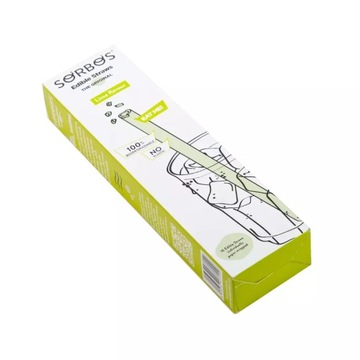 Jadalne słomki smakowe do napojów Sorbos smak limonki BIO 5mm/19cm 16 szt.