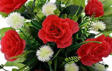 ЦЕНТР КОМПОЗИЦИИ ДЛЯ КЛАДБИЩА ВАЗА ВСТАВКА ИСКУССТВЕННЫЕ ЦВЕТЫ ЦВЕТОЧНЫЙ ГОРШОК РОЗЫ