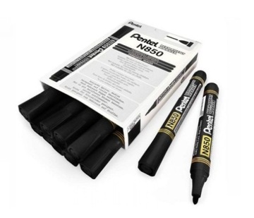 PENTEL Marker Permanentny Czarny Wodoodporny ZESTAW 10 Sztuk N850