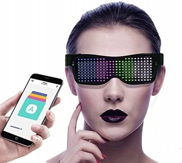 OKULARY LED ŚWIECĄCE Z WBUDOWANĄ BATERIĄ TECHNO