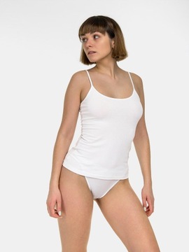 ТОП-БЛУЗКА ЖЕНСКАЯ, ГЛАДКАЯ, НА ЭЛАСТИЧНЫХ ХЛОПКОВЫХ бретельках, БЕЛАЯ, L