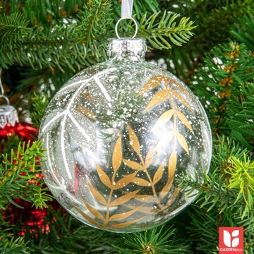 Набор из 12 прозрачных стеклянных безделушек - 8 см.