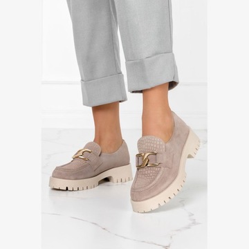 КОЖАНАЯ ТУФЛЯ ЖЕНСКАЯ, ПЛАТФОРМА, МОДНАЯ