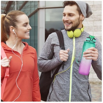 МОТИВАЦИОННАЯ БУТЫЛКА ДЛЯ ВОДЫ СПОРТИВНАЯ БУТЫЛКА С МЕРКОЙ ДЛЯ ФИТНЕС-ЗАЛОВ 1Л