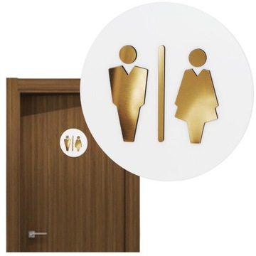 TABLICZKA TOALETA WC PIKTOGRAM DAMSKO MĘSKA NA DRZWI KOEDUKACYJNA AKRYGLAS